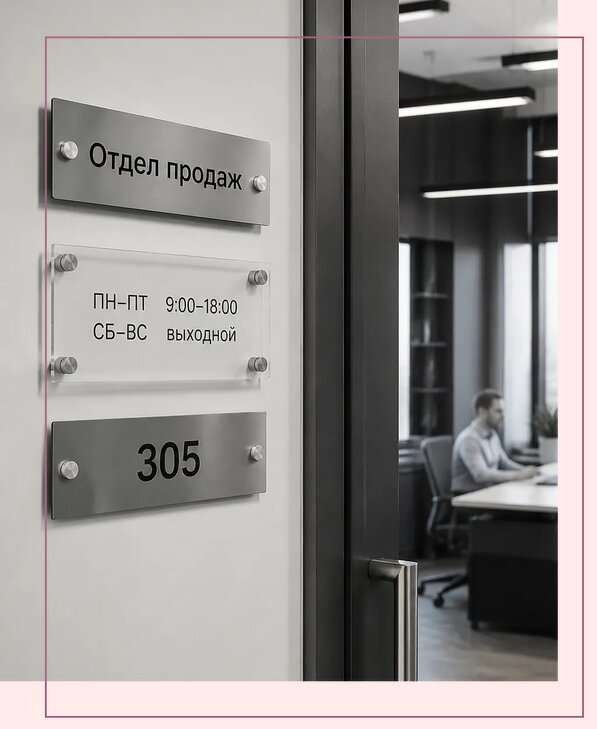 Офисные таблички на дверь в Камышине по цене от 5035 р. | Аванза-Кмш